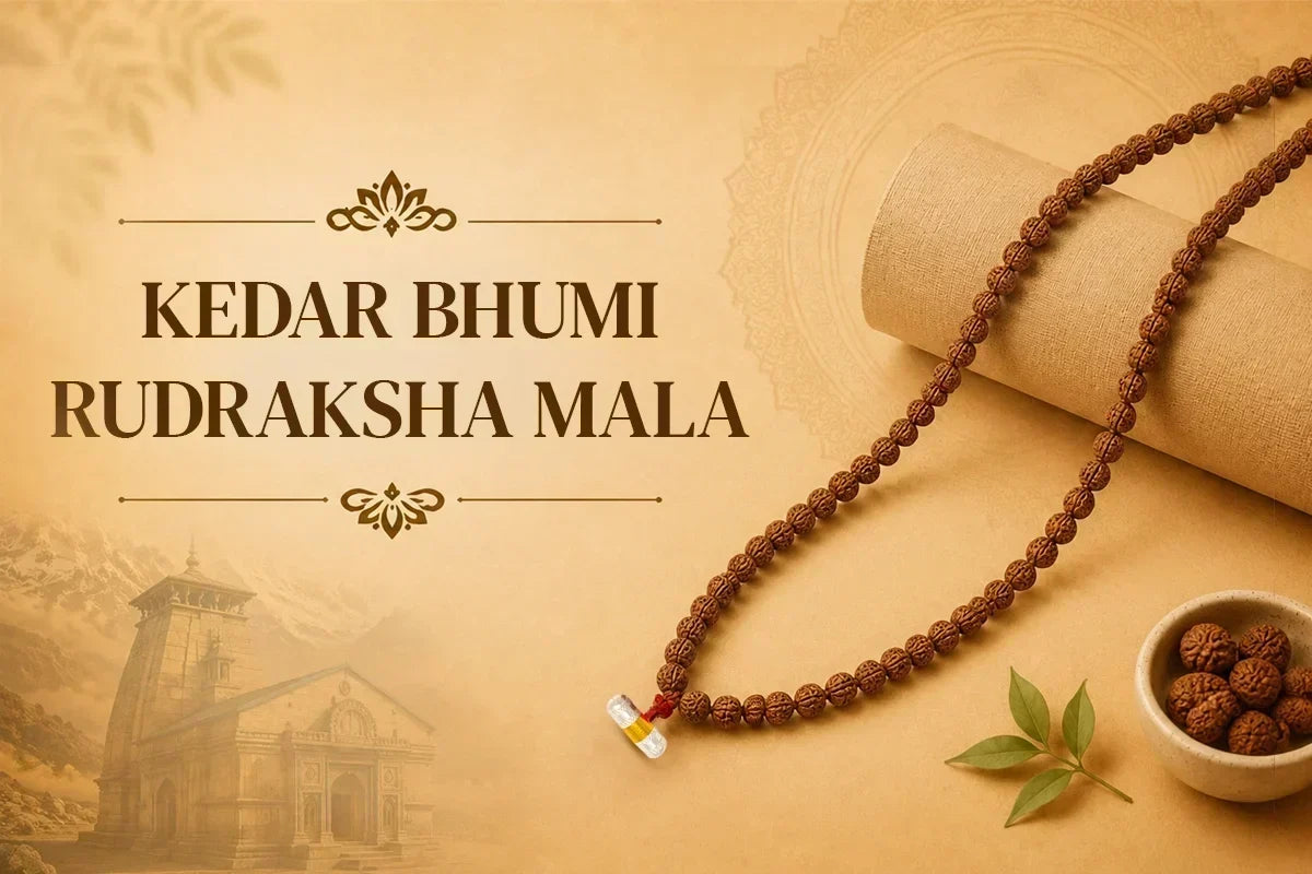 Kedarnath Bhumi Rudraksha Mala with Kedarnath Region Soil