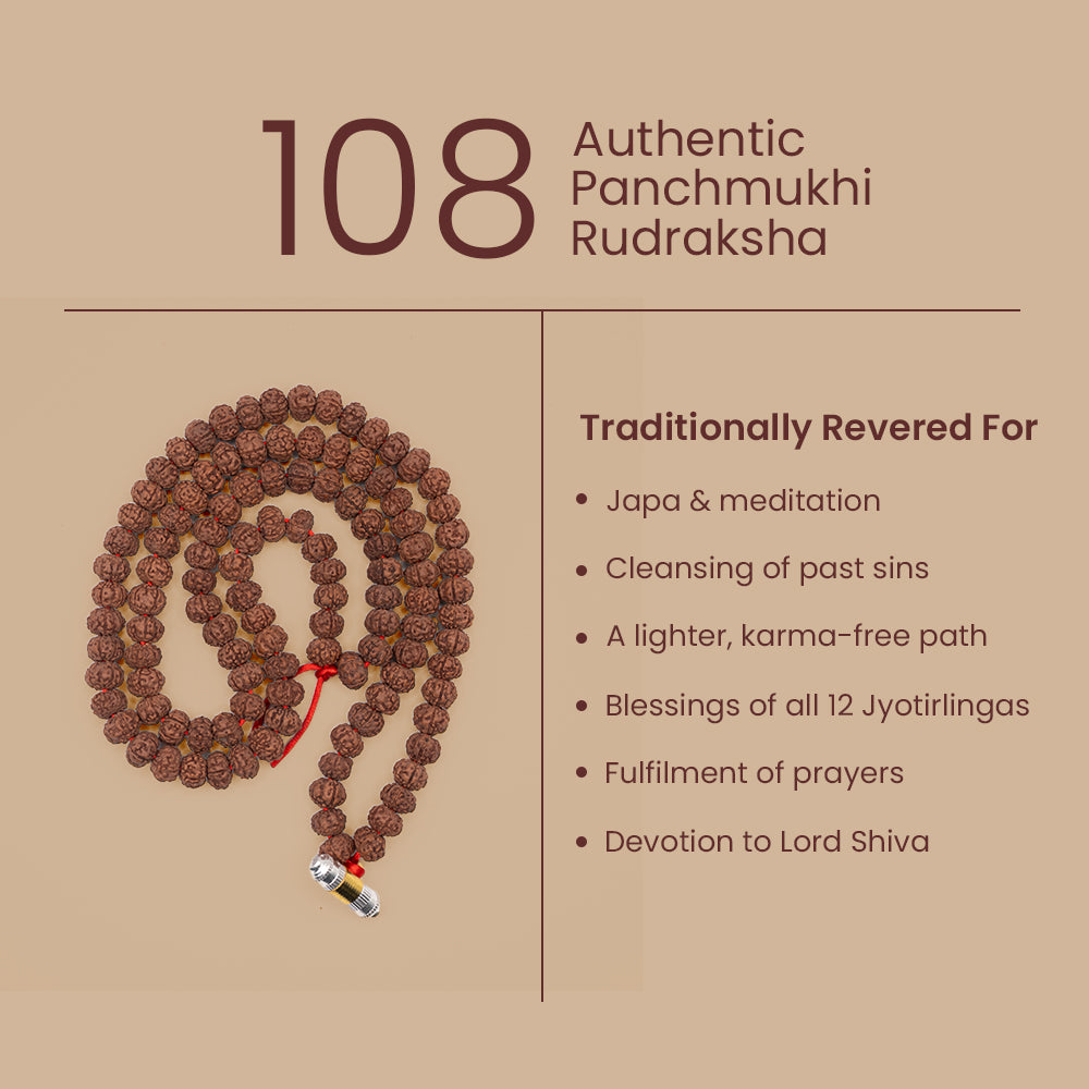 Dwadash Bhumi Mala is traditionally revered for cleansing of past sins and blessings of all 12 jyotirlingas.