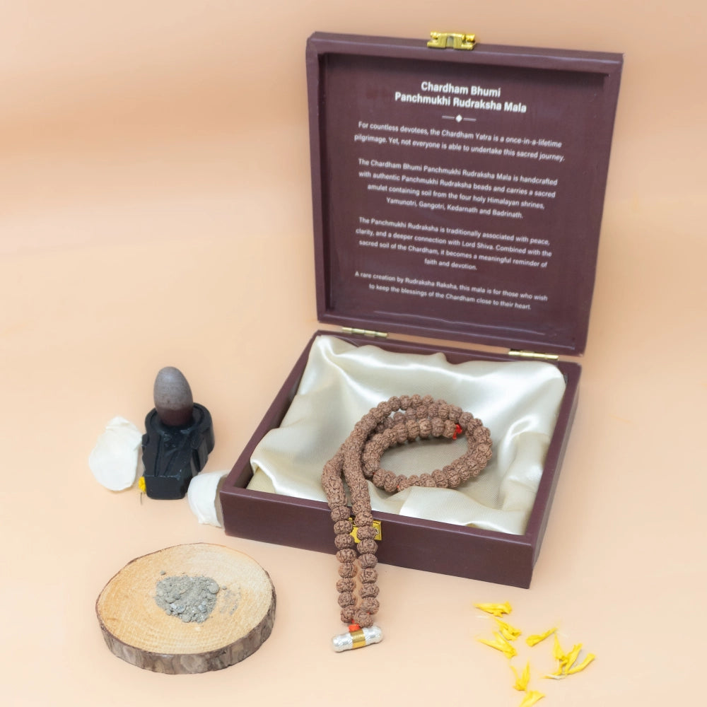 Chardham Bhumi Panchmukhi Rudraksha Mala