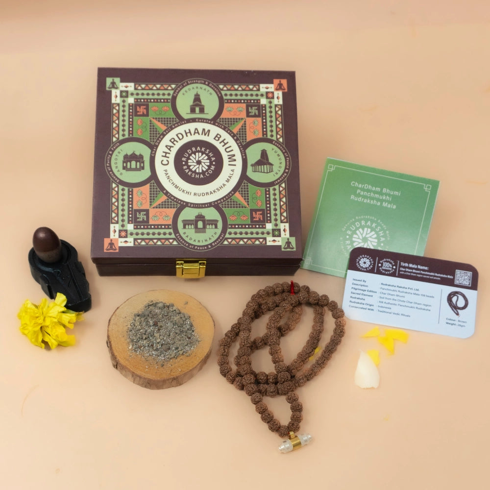 Chardham Bhumi Panchmukhi Rudraksha Mala