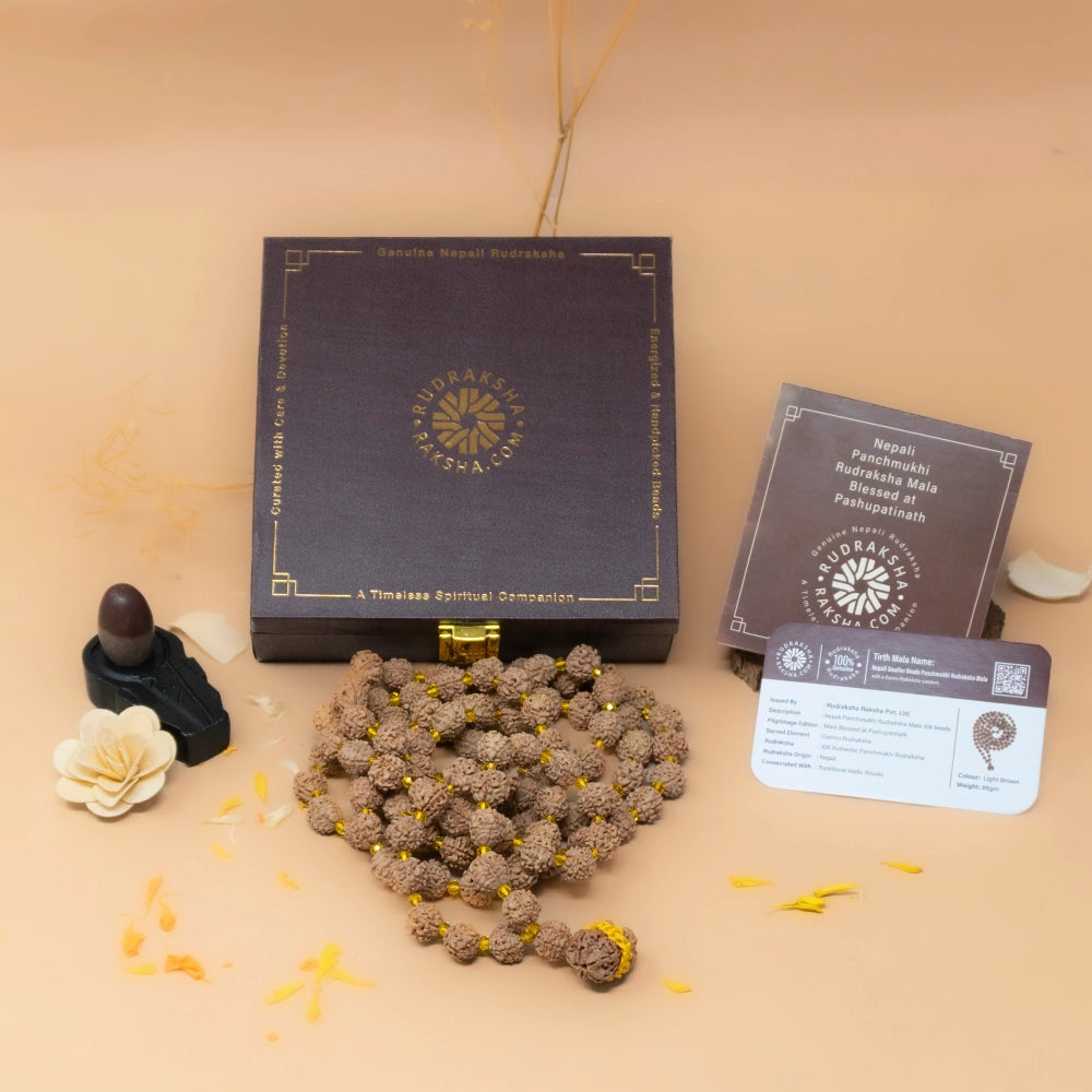 Nepali Rudraksha Mala With Damru Rudraksha Pendant