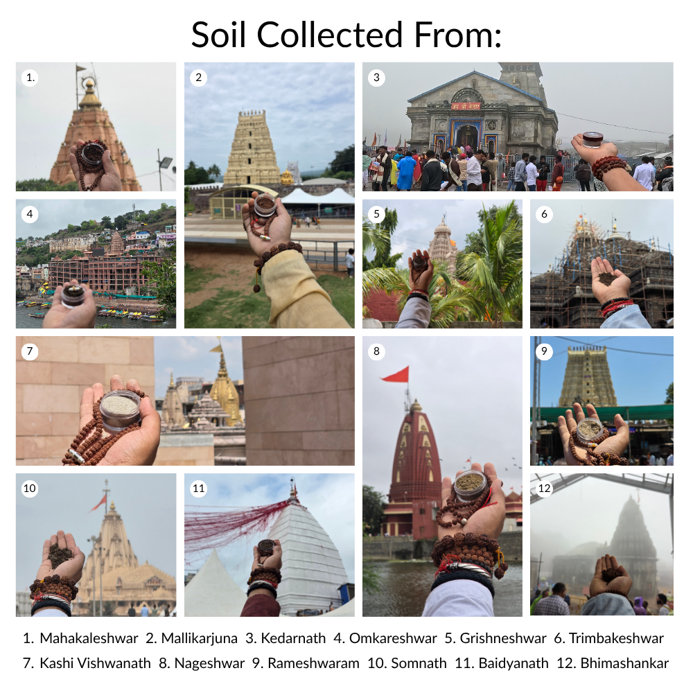 Soil collected from 12 Jyotirlingas