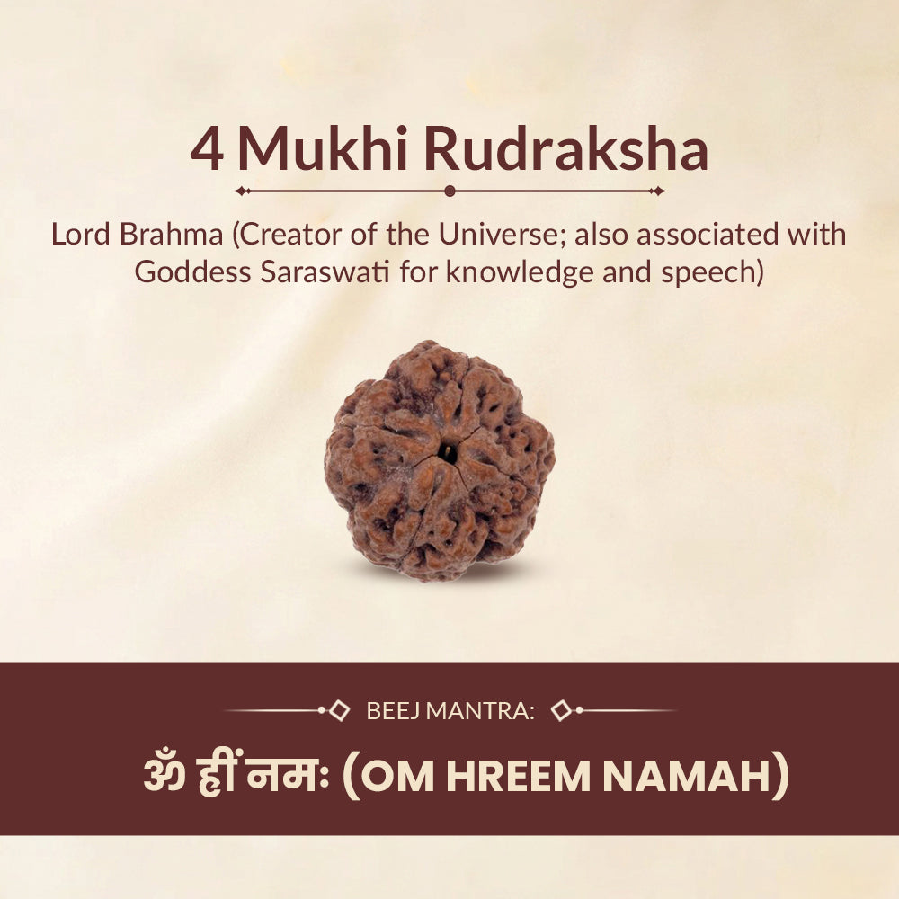 4 Mukhi Rudraksha ruling deity and beej mantra