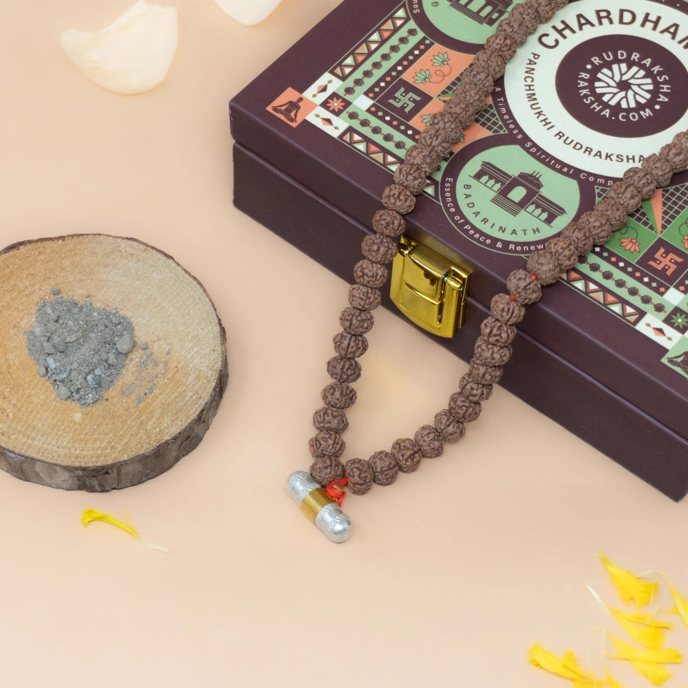 Chardham Bhumi Panchmukhi Rudraksha Mala