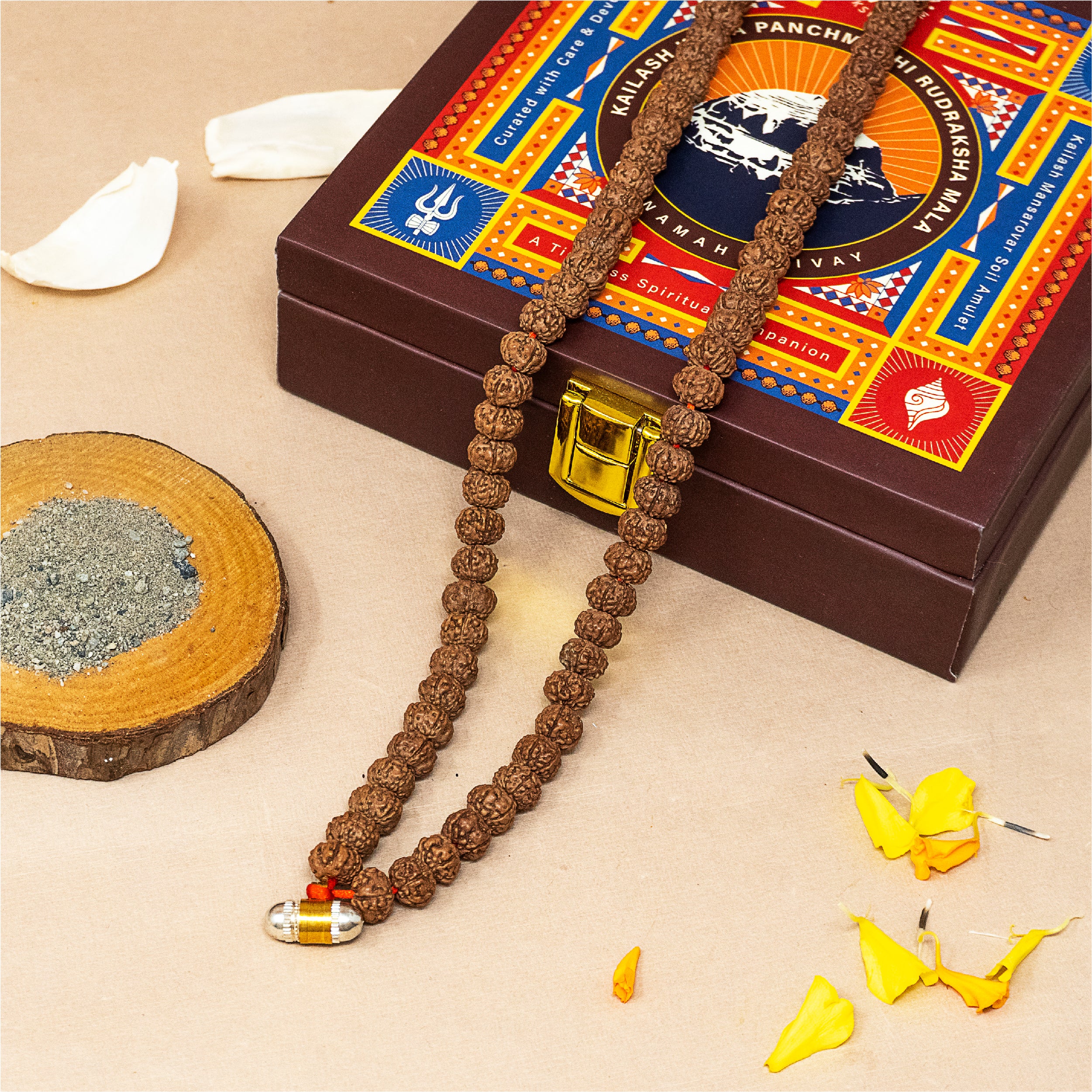 Kailash Kripa Panchmukhi Rudraksha  mala front picture