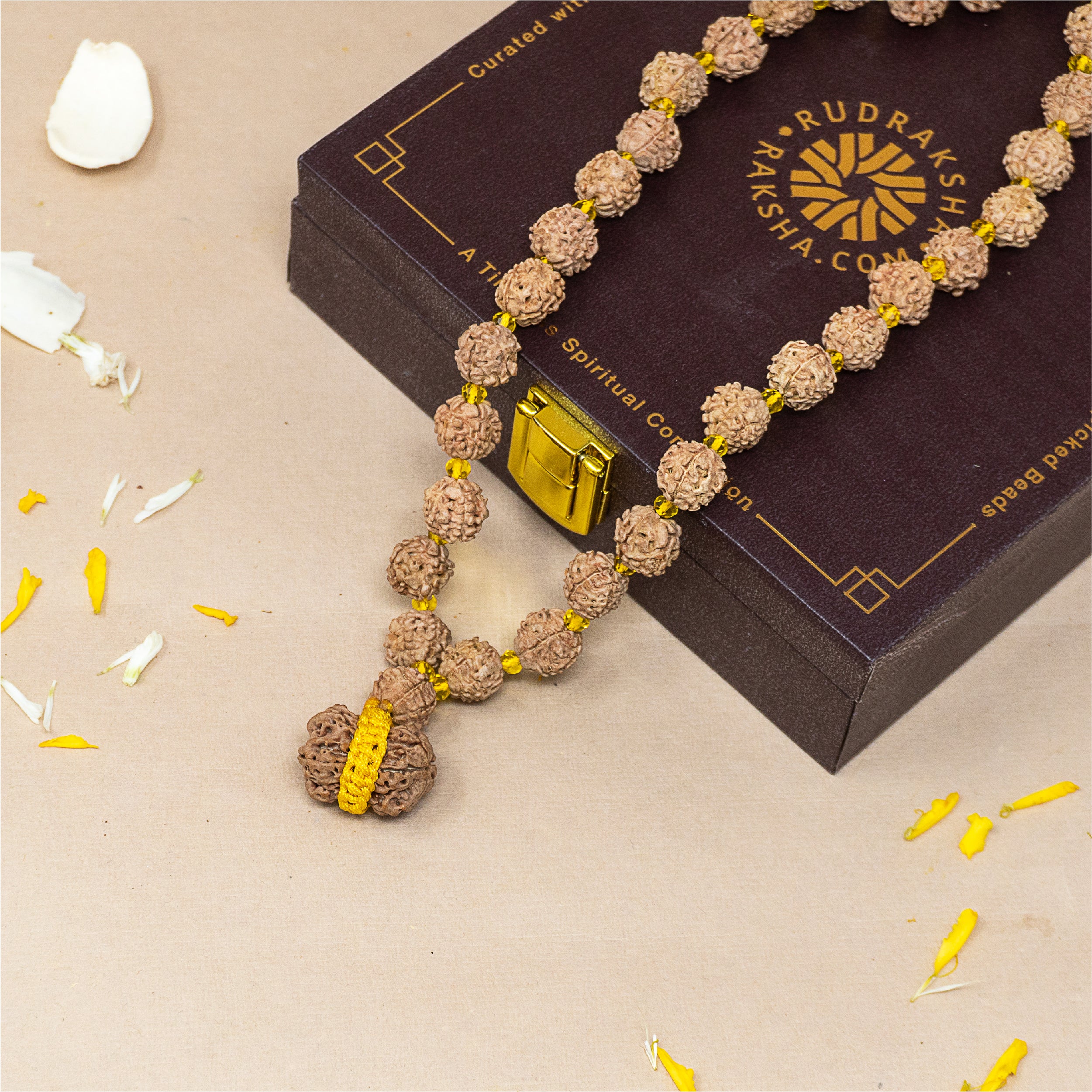 Nepali Rudraksha Mala - Small Panchmukhi Rudraksha front image